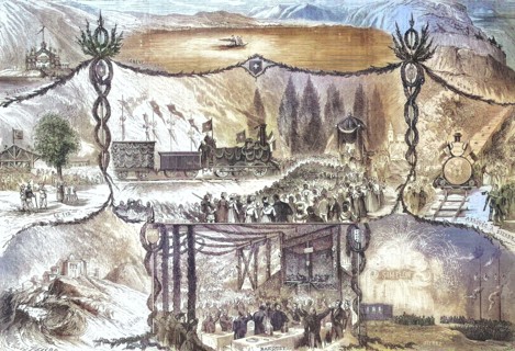 Inauguration of the railroad line on the Simplon Pass