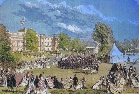 A reception in the gardens of Buckingham Palace in 1869