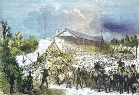 Collapse of the racecourse grandstand in Amiens