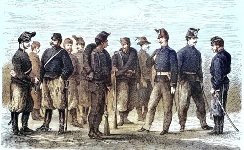 The new uniforms of officers and soldiers of the Artillery of the Army of Austria in 1869