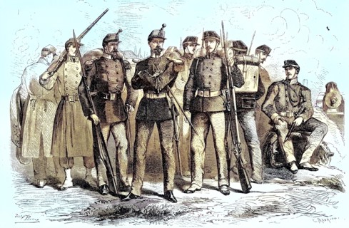 The new uniforms of the mobile national guard and the army