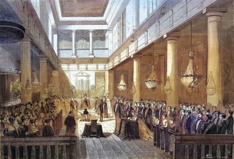 First Communion of Crown Prince Napoleon Eugene Louis Bonaparte in the Chapel of the Tuileries