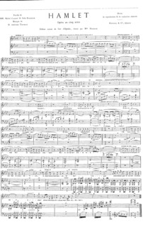 Sheet music for the opera Hamlet