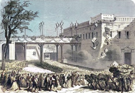 celebrated demolition of Atarazanas fortress in Barcelona