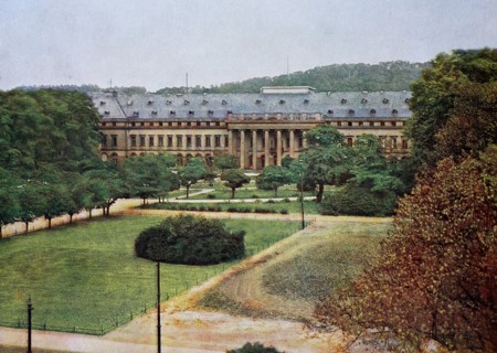 The castle in Koblenz in 1910, Rhineland-Palatinate, photograph, digitally restored reproduction of