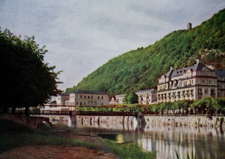 Bad Ems an der Lahn in 1910, Rhineland-Palatinate, Germany, photograph, digitally restored