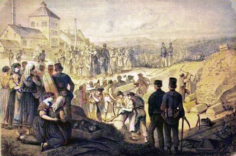 Burial of the casualties at the Segengottesschacht of Burgk