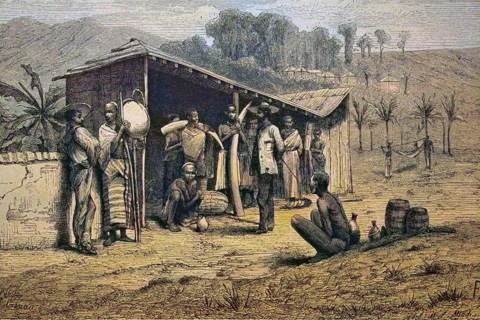 Ivory traders on the west coast of Africa