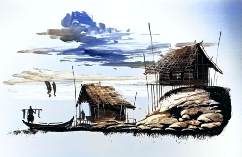 Fisherman returns with his catch
