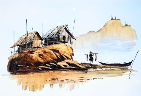 Fisherman returns with his catch