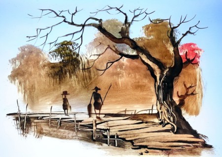 Fisherman returns with his catch