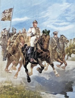 Emperor Wilhelm II on the maneuver field on horseback