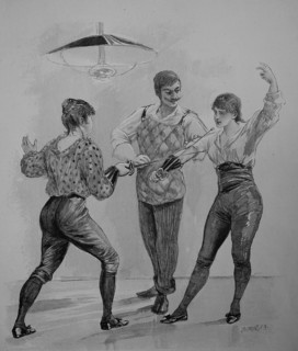 Fencing Woman Training With Trainer