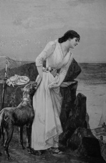 Jealous Woman Watches The Beach From The Cliff