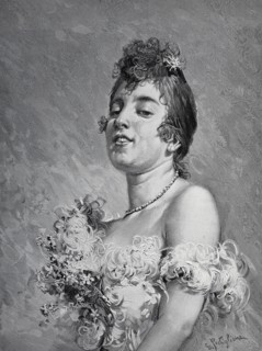 Portrait Of A Woman With Shoulder-Free Dress