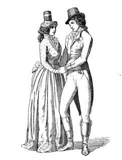 Lady And Man In The Werther Costume Around 1780