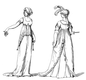 Woman From Paris In 1801 And English Woman From 1803