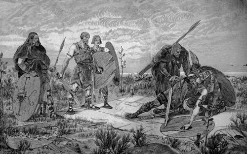 Old German Combat. Holmgang Is A Duel Practiced By Early Medieval Scandinavians. It Was A Recognized Way To Settle Disputes