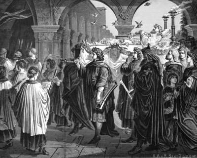 Funeral Of Walther Von Der Vogelweide In The Minster In Wuerzburg