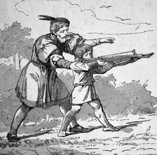 Boy Learns How To Use The Crossbow