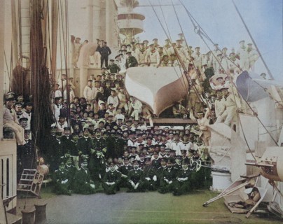The Departure Of The German Cruiser Squadron To China. Officers And Crew Of The Cruiser Germany / The Departure Of The German Cruiser Squadron To China. Officers And Crews Of The Cruiser Germany