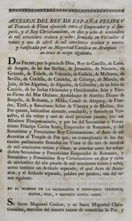 Accession by King Philip V of Spain to the Treaty of Vienna.