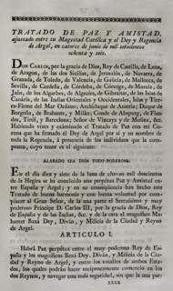 Treaty of Peace and Amity between Spain and Algiers.