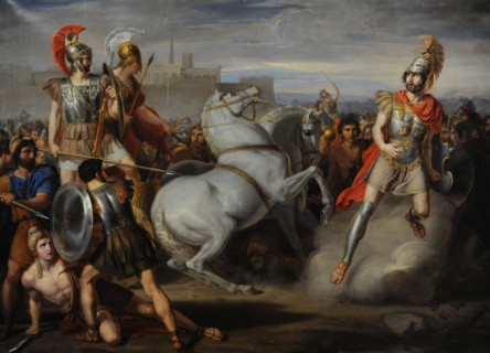 Diomedes, assisted by Minerva, wounds Mars.