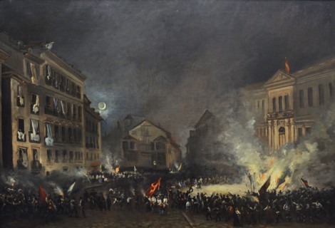 Episode of 1854 Revolution at the Puerta del Sol.