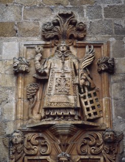Relief depicting Saint Lawrence.