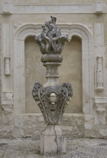 Flame-shaped ornament.
