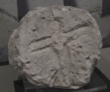 Figure, originally carved in rock in an artificial cave at Ras il-Wardija.