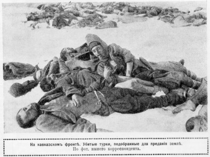 Corpses of Turkish soldiers near Sarikamish