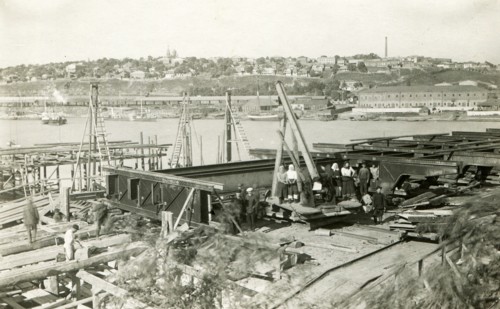 Panorama of Rostov-on-Don before the construction of the bridge circa 1913-1914