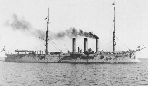Imperial Russian training ship Dvina in Reval circa 1910