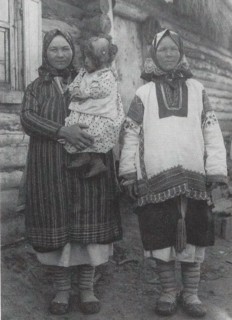 Russian women in folk costume circa  before 1917
