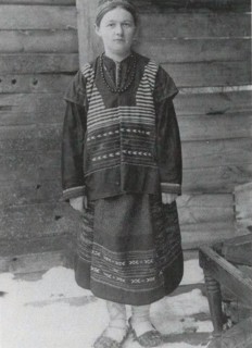 Russian woman in folk costume circa  before 1917
