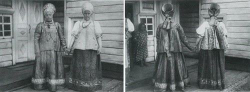 Russian women in folk costume circa  before 1917