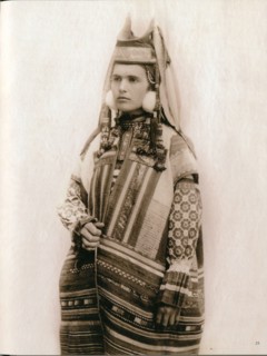 Young woman in traditional folk dress - South Russia