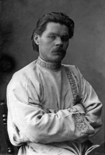 Maxim Gorky in a white shirt circa  before 1917