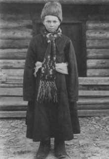 Russian boy in folk costume / traditional clothing circa  before 1917