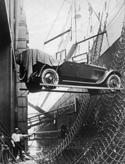 Unloading A Car Off A Ship