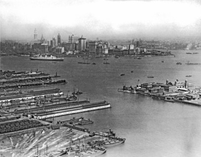 New York Harbor With Ellis