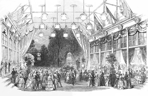 Queen Victoria Birthday Grand Hall Hotel British Embassy Paria Illiuminated Gardens.