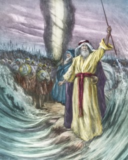 Exodus Moses Held Out His Staff And The Red Sea Was Parted By God.
