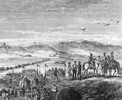 The British Army Crossing The Sutlej, punjab.