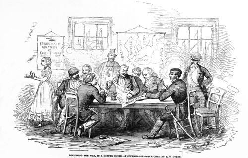 Discussing The War In A Coffee House At Copenhagen,crimean War.
