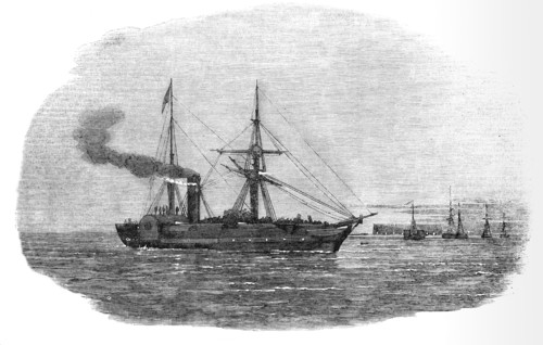 The Europa Steam Ship Leaving Kingstown With The 90th Regiment On Board.