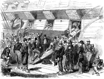 The 48th French Regiment Of The Line Embarking On Board The St Vincent English Ship At Calais.