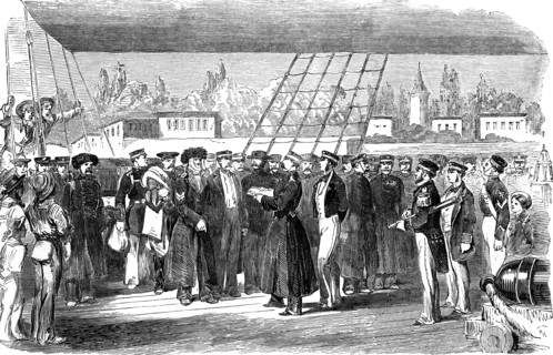 Russian Prisoners On Board A Ship Called The Fury  At Istanbul.